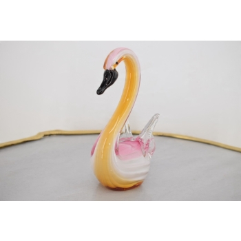 Szkło Murano Glass - Różowy Łabędź - Ptak - Figura Prezent - Dekoracja