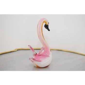 Szkło Murano Glass - Różowy Łabędź - Ptak - Figura Prezent - Dekoracja