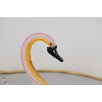 Szkło Murano Glass - Różowy Łabędź - Ptak - Figura Prezent - Dekoracja