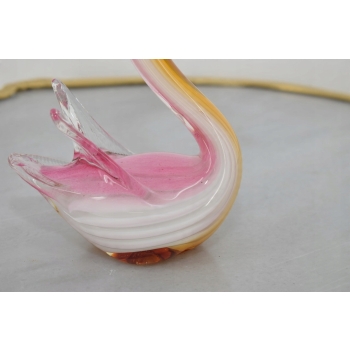 Szkło Murano Glass - Różowy Łabędź - Ptak - Figura Prezent - Dekoracja
