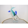 Szkło Murano Glass - Niebieska Ryba z Głową w Lodzie - Figura Rzeźba