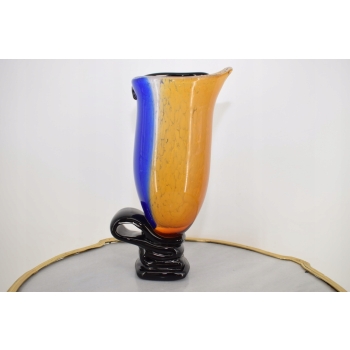 Kolorowy Wazon 3D - Murano Style Twarz Buzia Grube Włoskie Szkło Dekoracja