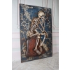 Metalowy Obraz 3D - Szkielet Rodin - Myśliciel - Memento Mori - Ozdoba