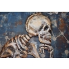 Metalowy Obraz 3D - Szkielet Rodin - Myśliciel - Memento Mori - Ozdoba