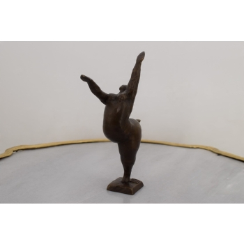 Łgarska Kobieta - Figura Z Brązu - Gruba Gimnastyczka - Dekoracja