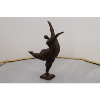 Łgarska Kobieta - Figura Z Brązu - Gruba Gimnastyczka - Dekoracja