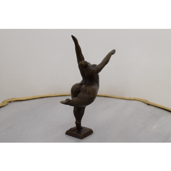 Łgarska Kobieta - Figura Z Brązu - Gruba Gimnastyczka - Dekoracja