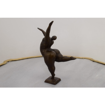 Łgarska Kobieta - Figura Z Brązu - Gruba Gimnastyczka - Dekoracja