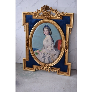 Francuska Arystokratka - Obraz Złota Rama Welur - 120x90cm - Francja