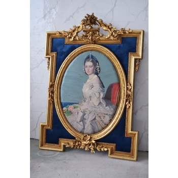 Francuska Arystokratka - Obraz Złota Rama Welur - 120x90cm - Francja