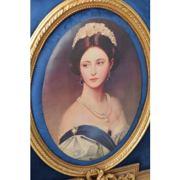 Francuska Arystokratka - Obraz Złota Rama Welur - 120x90cm - Francja 2