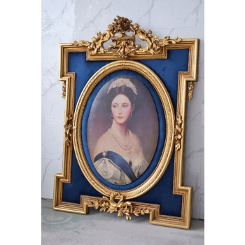 Francuska Arystokratka - Obraz Złota Rama Welur - 120x90cm - Francja 2