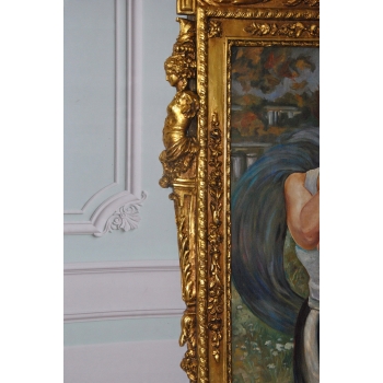 Jacek Malczewski - Kobieta w Sukni - Pałacowy Stary Obraz i Rama - Unikat