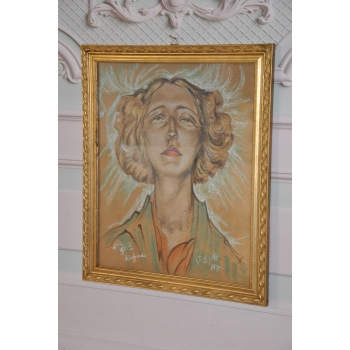 I. Witkiewicz Witkacy 1933 Portret Kobiety - Pastel - Stary Obraz