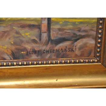 Józef Chełmoński - Kresy Wschodnie Krzyż z Wieńcem- Polski Stary Obraz