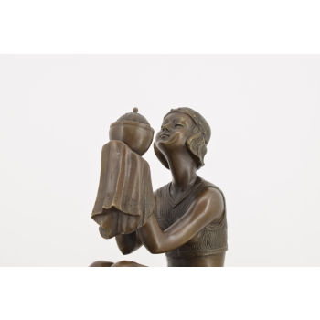 Kleopatra z Jajem - Jajo Kleopatry - Figura Rzeźba z Brązu - Oblivine
