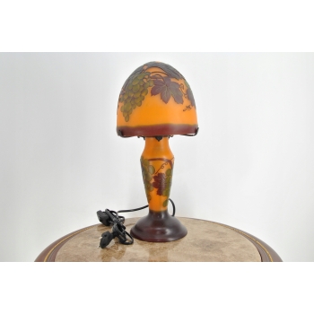 Lampa Stołowa - Gabinetowa Biurowa - Szkło Emile Galle - Lampka Winorośl #1