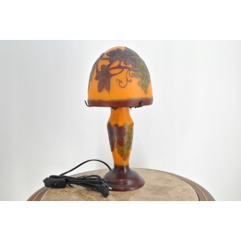 Lampa Stołowa - Gabinetowa Biurowa - Szkło Emile Galle - Lampka Winorośl #1