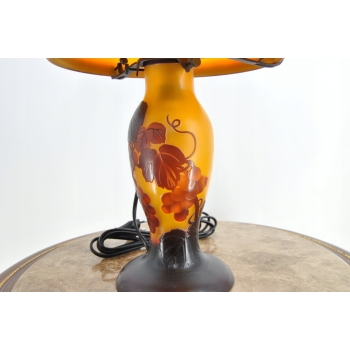 Lampa Stołowa - Gabinetowa Biurowa - Szkło Emile Galle - Lampka - Sygn #4