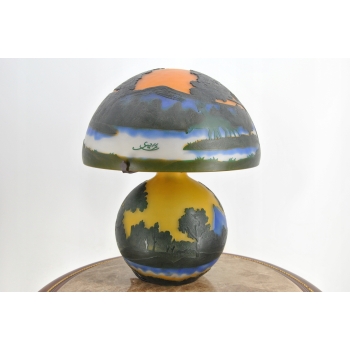 Lampa Stołowa - Gabinetowa Biurowa - Szkło Emile Galle - Lampka - Las #6