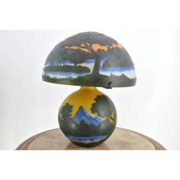 Lampa Stołowa - Gabinetowa Biurowa - Szkło Emile Galle - Lampka - Las #6