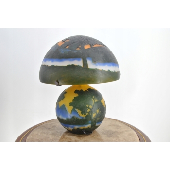 Lampa Stołowa - Gabinetowa Biurowa - Szkło Emile Galle - Lampka - Las #6