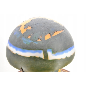 Lampa Stołowa - Gabinetowa Biurowa - Szkło Emile Galle - Lampka - Las #6