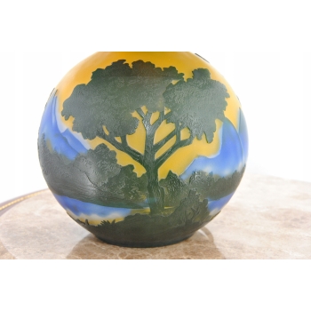 Lampa Stołowa - Gabinetowa Biurowa - Szkło Emile Galle - Lampka - Las #6