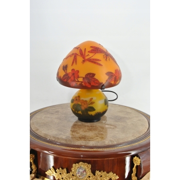 Lampa Stołowa - Gabinetowa Biurowa - Szkło Emile Galle - Lampka - Sygn #11