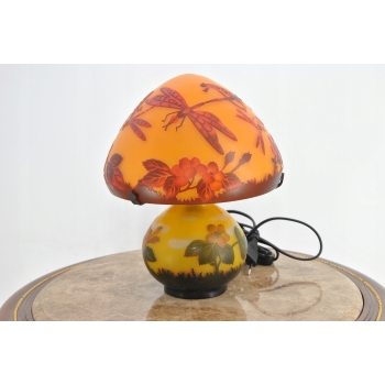 Lampa Stołowa - Gabinetowa Biurowa - Szkło Emile Galle - Lampka - Sygn #11