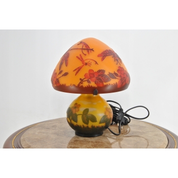 Lampa Stołowa - Gabinetowa Biurowa - Szkło Emile Galle - Lampka - Sygn #11