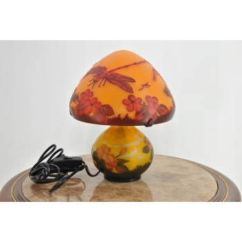 Lampa Stołowa - Gabinetowa Biurowa - Szkło Emile Galle - Lampka - Sygn #11