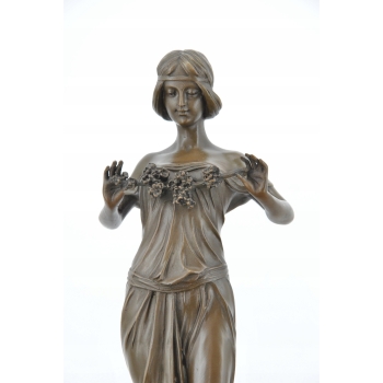 Kobieta z Kwiatami - Kwiaty - Figura Rzeźba z Brązu - Dekoracja Ozdoba