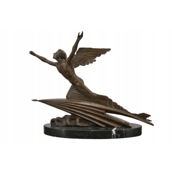 Figura z Brązu Styl Art Deco - The Aviator - Rzeźba - Prezent Dla Pilota