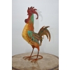 Metalowy Kogut - Figura Ogrodowa - Kolorowy Kurczak Kura - Dekoracja Ogród