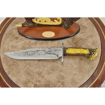 Kordzik Myśliwski Na Stojaku - Sztylet Nóż Ozdobny - Poroże Ozdoba