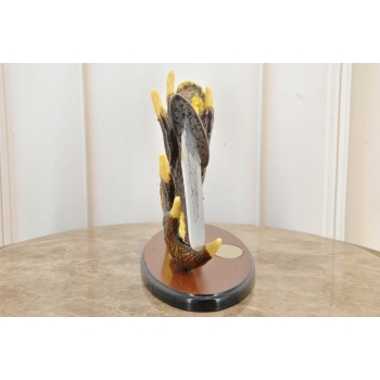 Kordzik Myśliwski Na Stojaku - Sztylet Nóż Ozdobny - Poroże Ozdoba