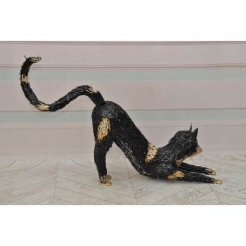 Metalowa Figura Kota - Kot Kotek Kocur - Rzeźba Dekoracja Ozdoba - Prezent