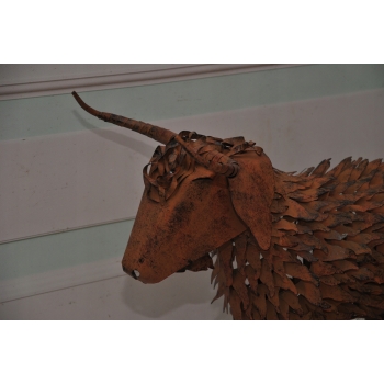 Metalowa Figura Barana - Baran - Rękodzieło - Rzeźba Dekoracja Vintage
