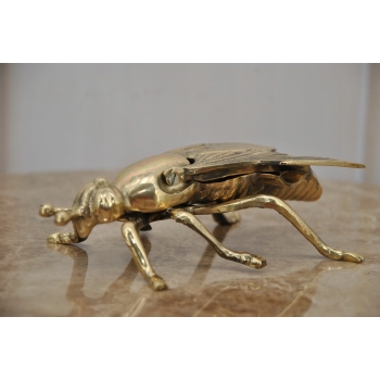 Popielniczka Mucha - Popielniczka z Mosiądzu - Figura Rzeźba Mosiądz