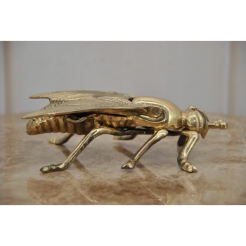 Popielniczka Mucha - Popielniczka z Mosiądzu - Figura Rzeźba Mosiądz