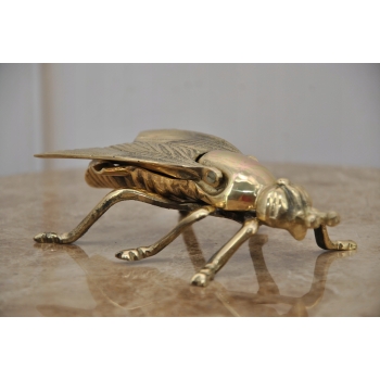 Popielniczka Mucha - Popielniczka z Mosiądzu - Figura Rzeźba Mosiądz