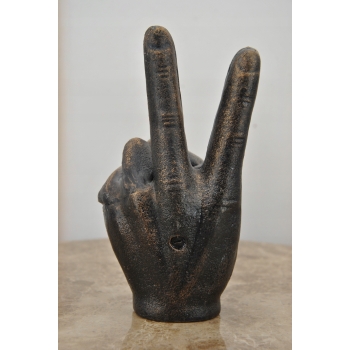 Dłoń z Żeliwa - Znak Victorii - Symbol Pokoju Zwycięstwa - Figura z Żeliwa