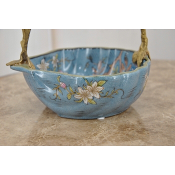 Niebieski Porcelanowy Koszyk - Koszyczek Patera z Porcelany - Porcelana