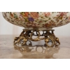 Porcelanowa Patera - Waza Misa Owocnik - Kwiaty Ważki - Porcelana + Brąz