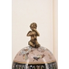 Porcelanowe Czarne Jajo - Anioł Amor - Porcelana + Brąz - Szkatuła Jajko
