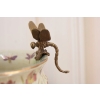 Biała Porcelanowa Patera - Waza Misa Owocnik Kwiaty Ważki Porcelana + Brąz