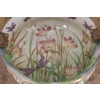 Biała Porcelanowa Patera - Waza Misa Owocnik Kwiaty Ważki Porcelana + Brąz