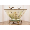 Porcelanowa Misa - Waza Koszyk Owocnik - Motyl Ważki - Porcelana + Brąz