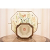 Porcelanowa Misa - Waza Koszyk Owocnik - Motyl Ważki - Porcelana + Brąz